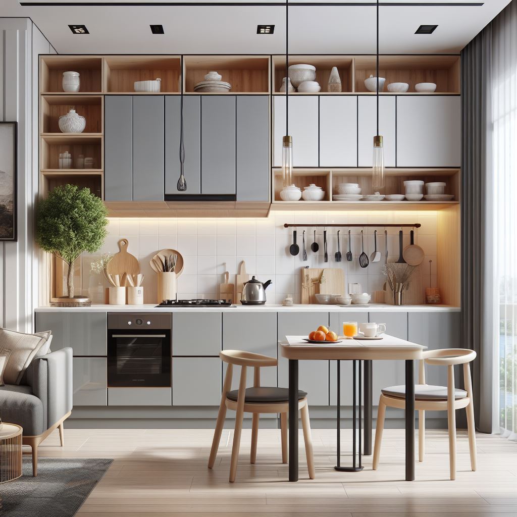kitchen set PVC yang terintegrasi dengan desain interior modern.